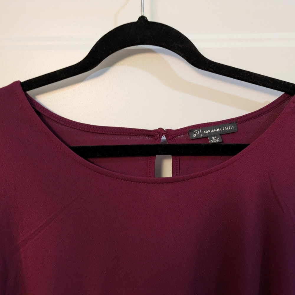Adrianna Papell Rich Purple Blouse - Picture 2 of 13